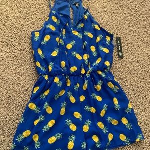 Blue romper with pineapples!